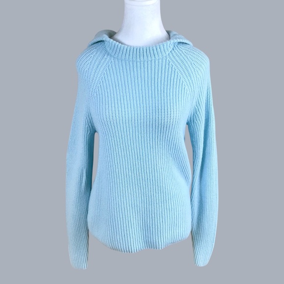 Vince Sweater Hoodie Wool Cashmere Light Blue (S) - Picture 2 of 8